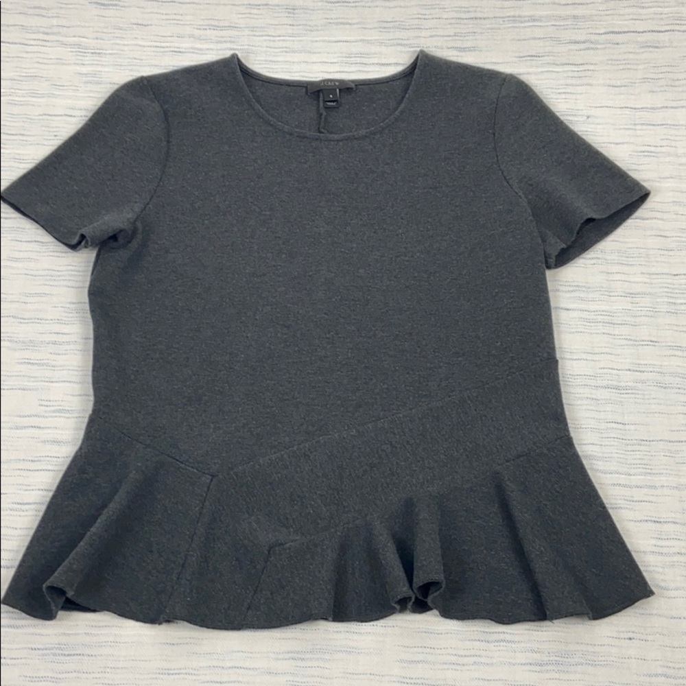 J. Crew Structured Flutter Hem Peplum Top Small